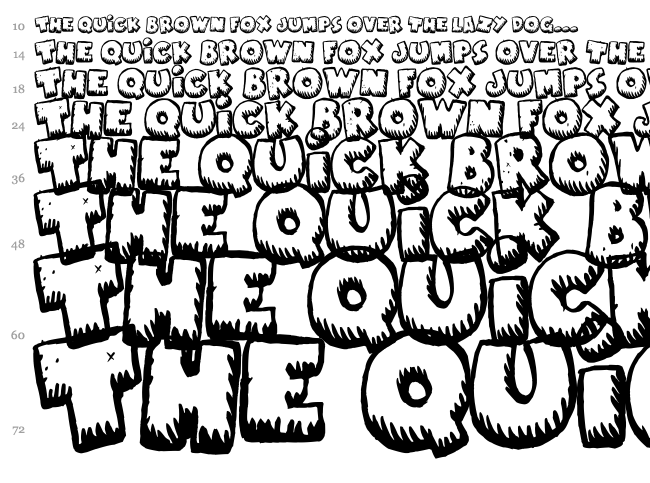 Naughty Cartoons font waterfall